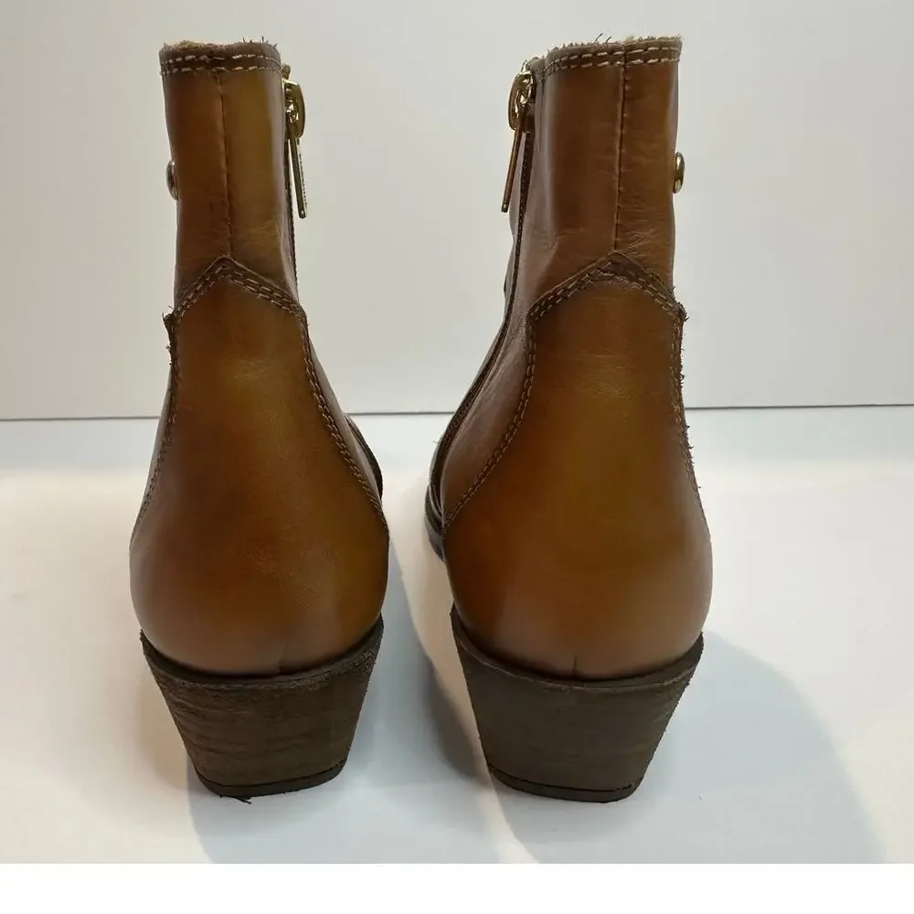 Pikolinos Vergel Leather Ankle Boots Women’s 38 Brandy Western Comfort Booties